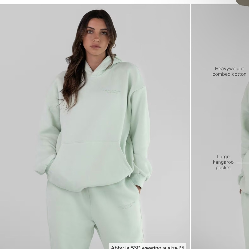 Comfrt Mint Pastel Hoodie Sweatshirt - Picture 2 of 6